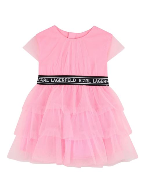 Abito bambina Karl Lagerfeld rosa con logo Karl Lagerfeld Kids | Z31059462